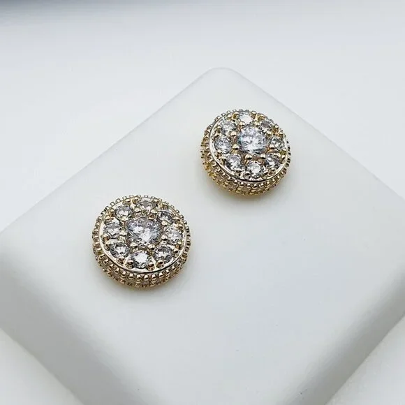 14K Gold Plated Cubic Zircon Earrings, INUS1BR113